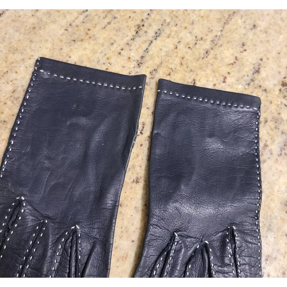Vintage Womens Size S 6.5 Blue Soft Leather 8